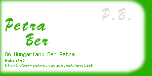 petra ber business card